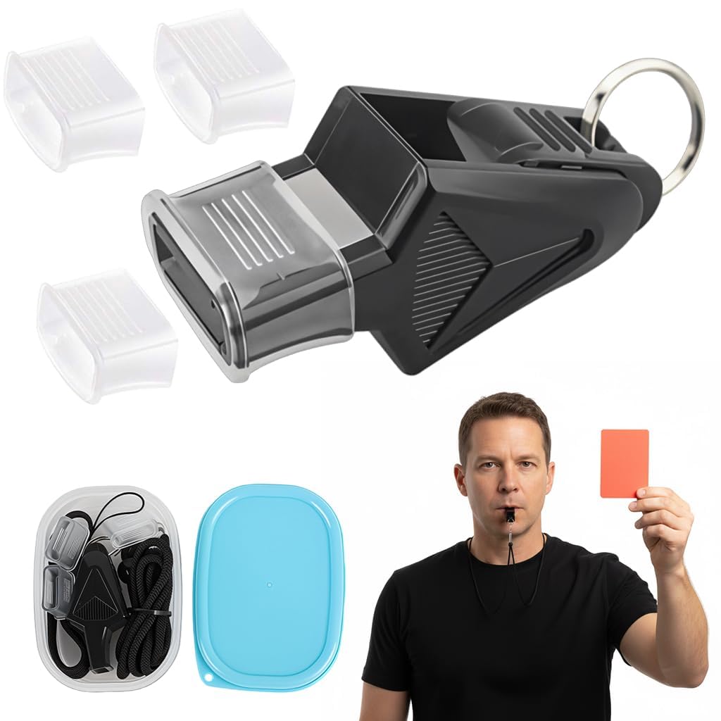 Whistle Set with Lanyard & Storage Case | High-Pitch 130dB+ Loud Whistle for Coaches, Referees & Lifeguards | Durable Metal Hyper Whistle for Football, Basketball, Training, Outdoor & Emergency Use-image-8