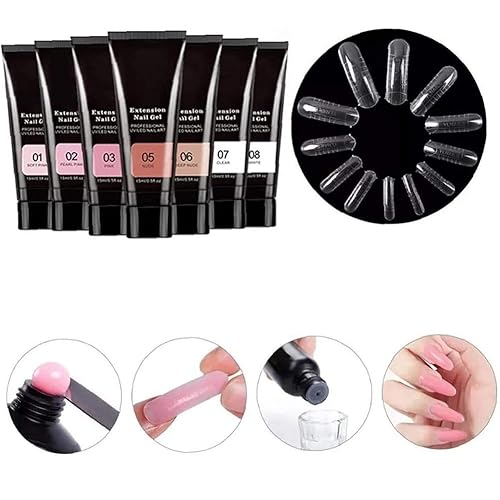 Miniatura 2 de Kit de gel de extensión de uñas con lámpara de uñas, extensión rápida de uñas, gel mejorador, kit de poligel fácil para uñas, técnico principiante
