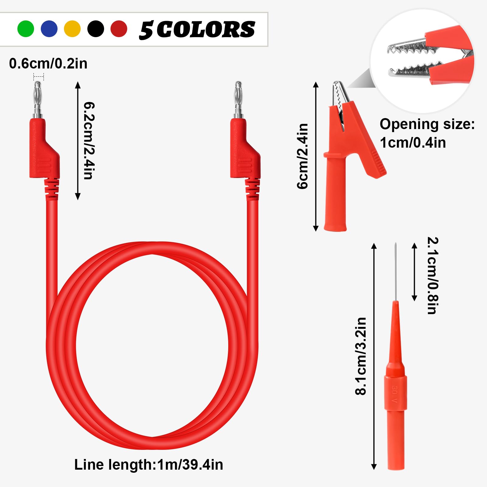 Proster Kit Cavi Di Prova Multimetro 26 Pezzi – Con Clip A Coccodrillo, Ganci Isolati E Sonde Per Auto Ed Elettronica - 2