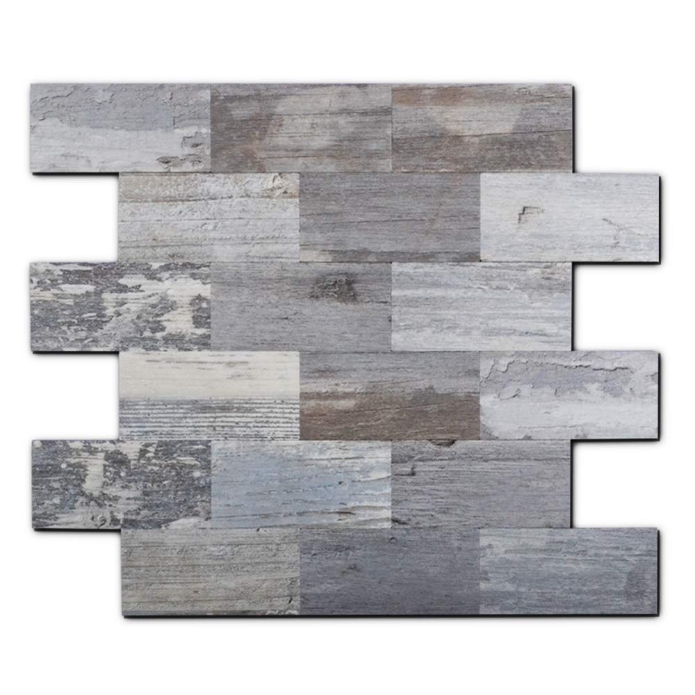 Amazon Com Peel And Stick Tile Backsplash Pvc Light Rustic Backsplash Wood Tile For Kitchen Peel And Stick 11 59 X 11 35 5 Sheets Home Improvement