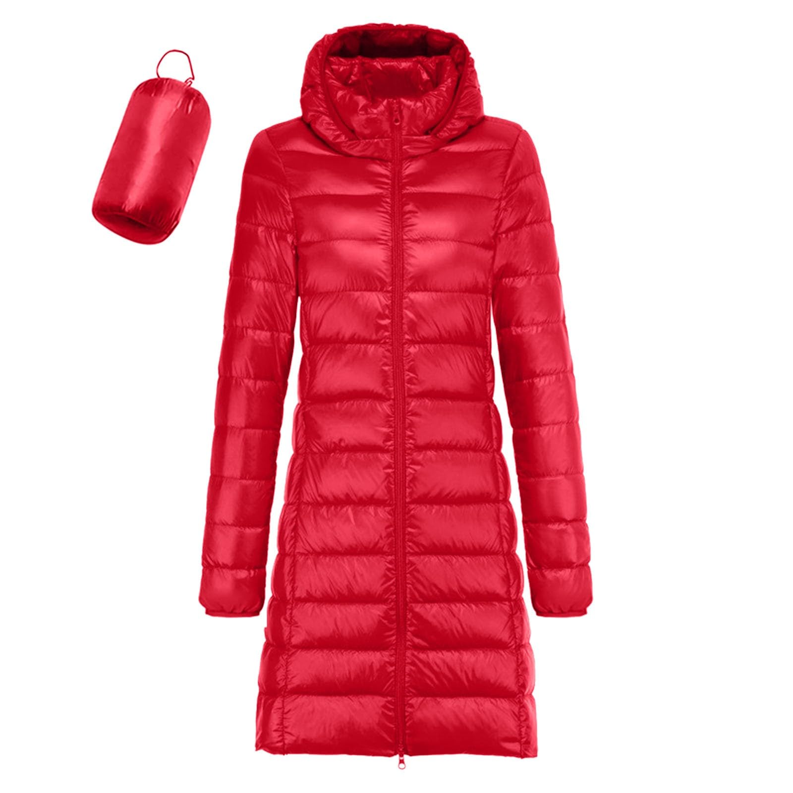 Kobilee Piumino Donna Lungo Invernale, Giacca Antivento Donna Con Cappuccio Regolabile Slim Fit, Molto Caldo, Piumino Trapuntato Casual Giaccone Outdoor Impermeabile, Antipioggia e Leggero
