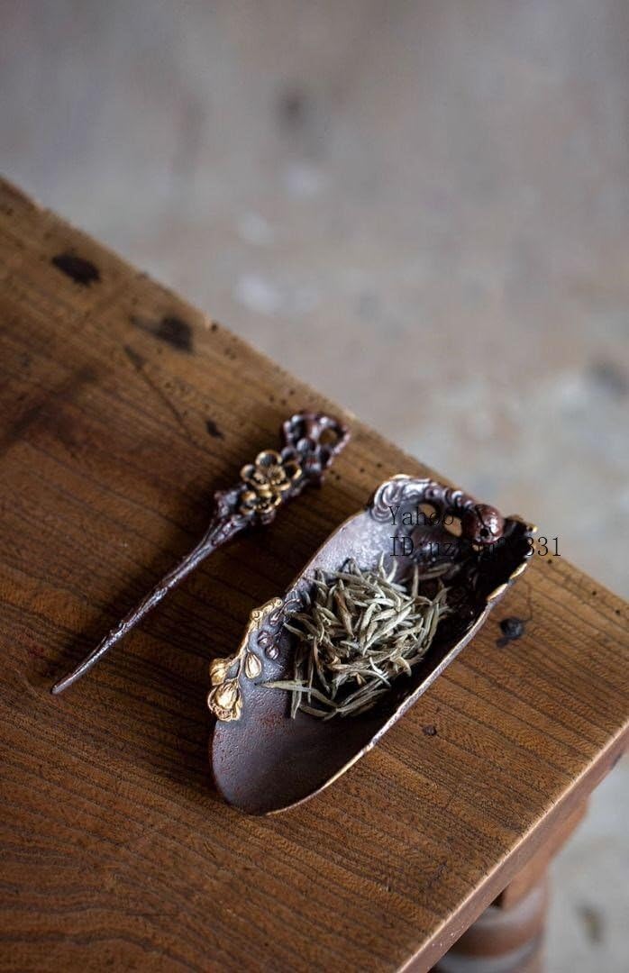梅の花の手浮彫り茶則 茶杓 新品未使用 茶道具 梅の花の手浮彫り茶則 茶杓 茶道具 骨董水妖｜茶杓
