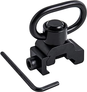 Quick Detach Sling Swivel 360°Rotation Picatinny Sling Swivel Mounts Two Point Traditional Sling Rail Mount Mlok Accessories with 1.25” Push Button - Anglerbasics