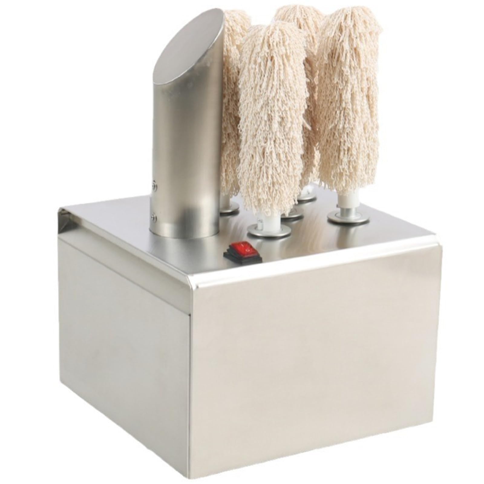 JKJZSALJ Commercial Electric Wine Glass Polisher, 5 Polishing Cloth Washers Commercial Electric Wine Glass Polisher, 1350W High Power, 136°F Air Drying For Bar Restaurant Kitchen 8Head,5Heads