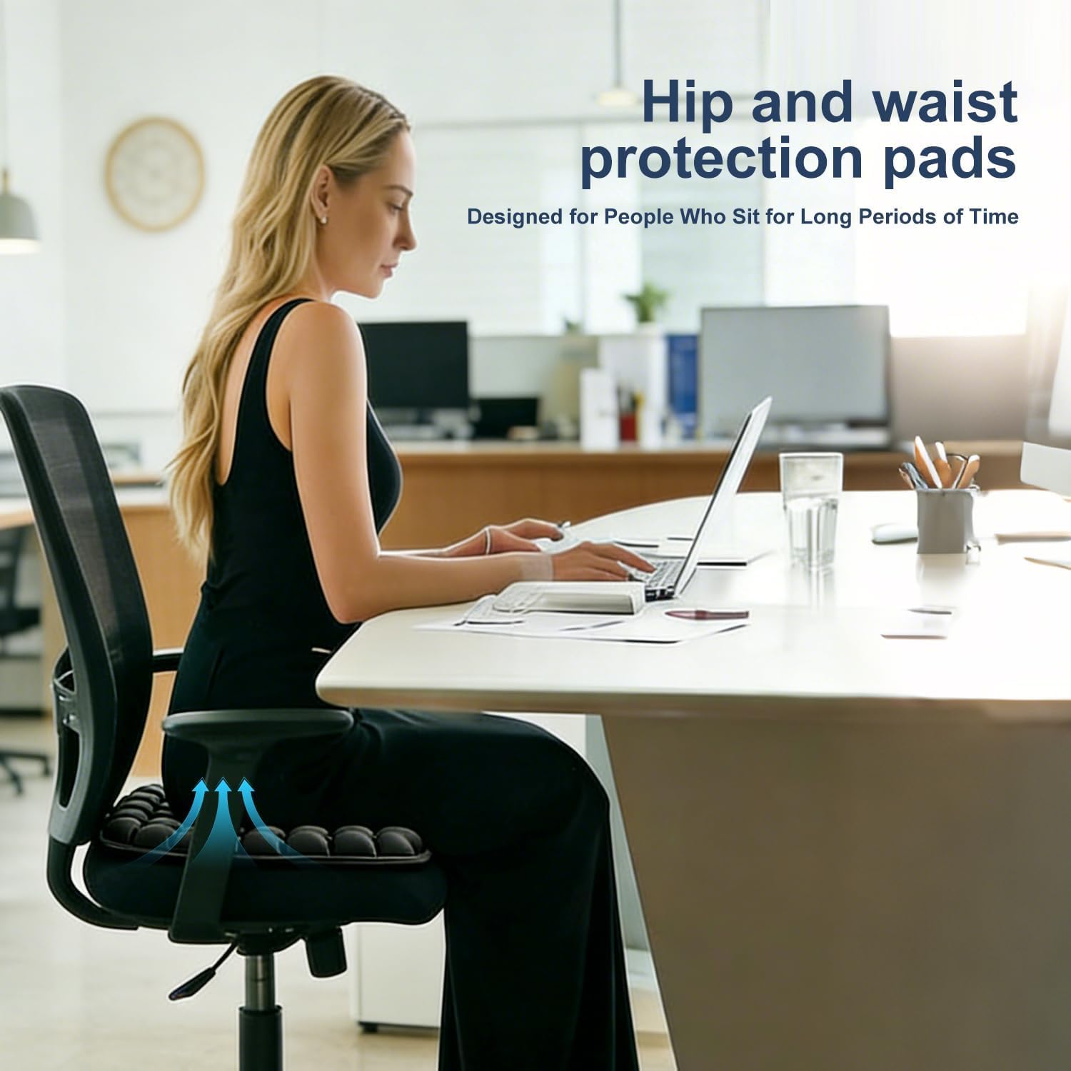 Inflatable Airplane Seat Cushion For Long Flights, Portable Travel Seat Cushion With Ergonomic Support, Pressure Relief & 3d Airbag - Fits Car, Wheelchair, Office Chair, Includes Storage Bag (1pcs)