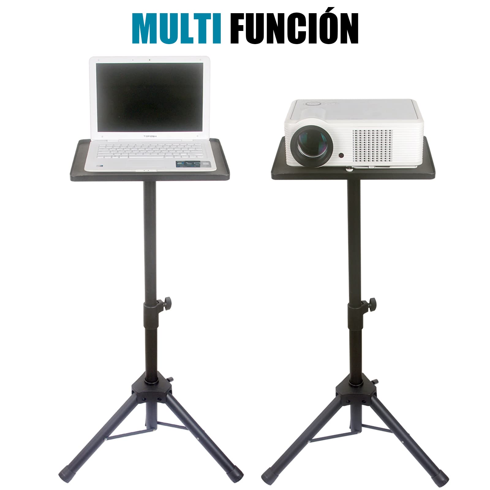 GLEAM Soporte para Proyector Soporte Más Fuerte Bandeja Grande 39 cm x 29 cm Altura de 60 cm a 100 cm para Laptops, Proyector, Equipo de DJ