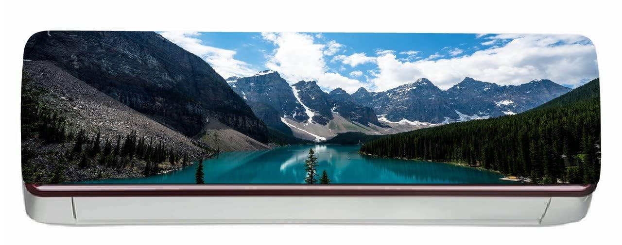 DreamKraft Beautiful Mountains with Ocean View AC Sticker Decorative AC Sticker (Multicolor PVC Vinyl 30cm x 91cm)_AC 09