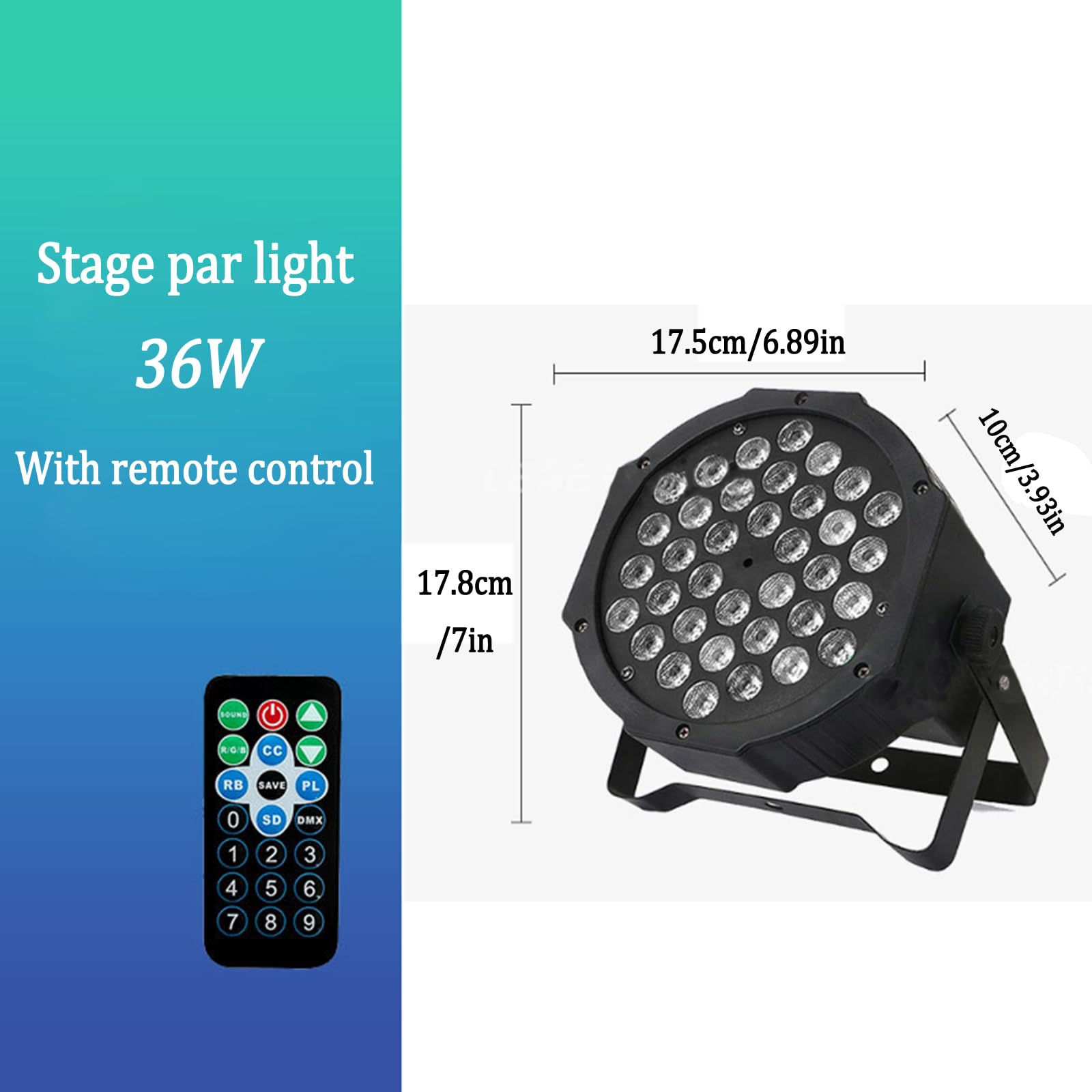 4PCS LED Par Strahler, RGB Partylicht, Bühnenlicht mit Fernbedienung, Discolicht Scheinwerfer Beleuchtung Moving Head für Stage DJ Party Show Bar Halloween Weihnachten 36W