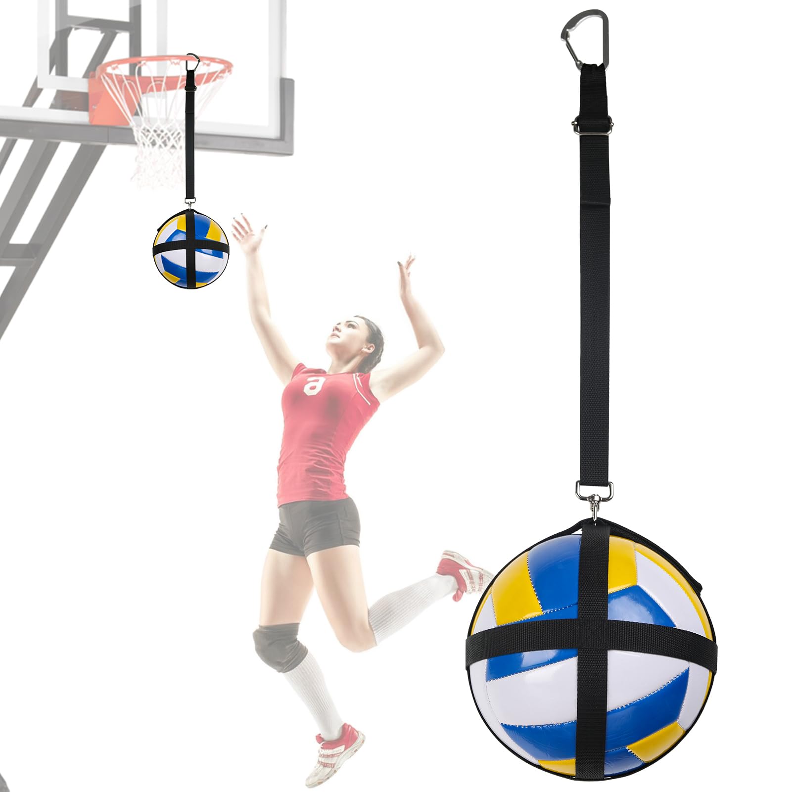 Volleyball Spike Trainer System - Hitting Volleyball Training Equipment Assist - Solo Target Practice Jumping | Arm Swing Mechanics | Spiking Power