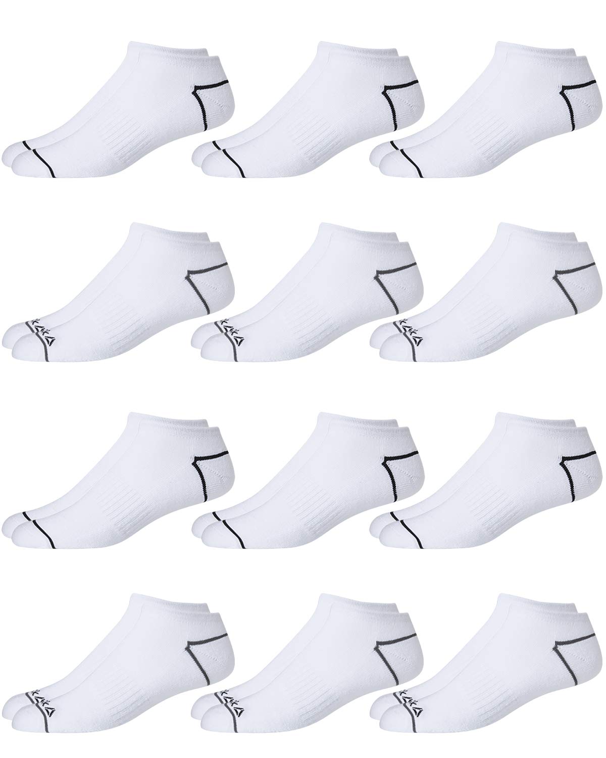 Men's Comfort Cushion No-Show Low Cut Basic Socks (12 Pack)