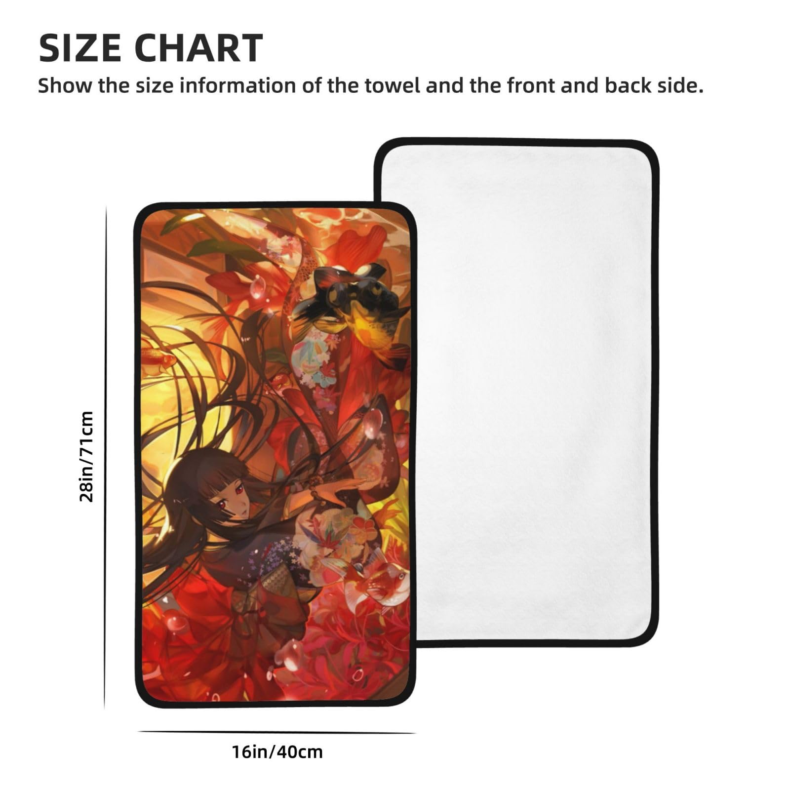 Amazon｜タオル 地獄少女 閻魔あい 浴衣 和風 フェイスタオル スポーツ