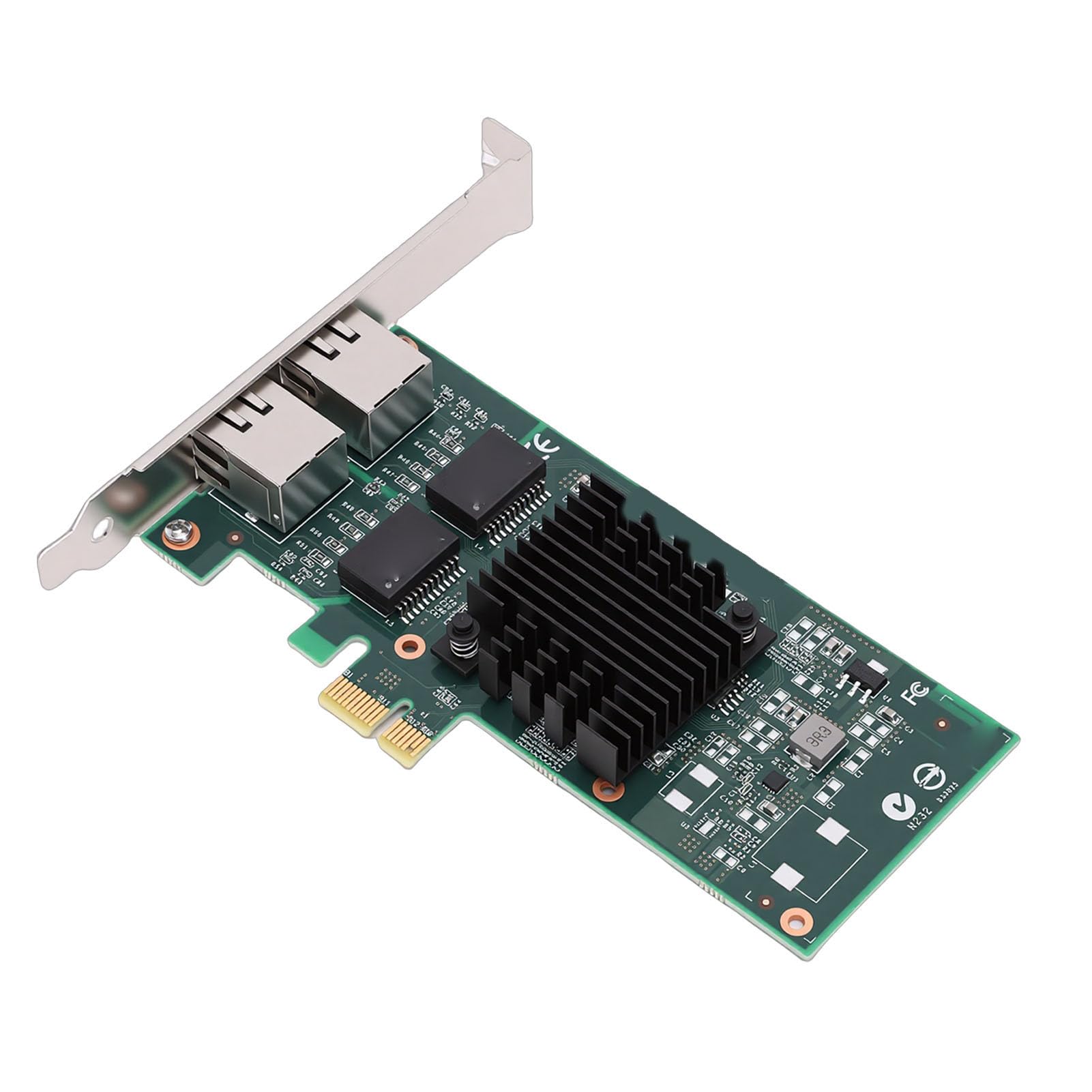 Cryfokt Scheda Di Rete Pcie Da 1 Gb, Adattatore Gigabit Ethernet Pci Express 2.0 X1 Con Doppia Porta Rj45 E Supporto Controller, Adattatore Di Rete Ethernet
