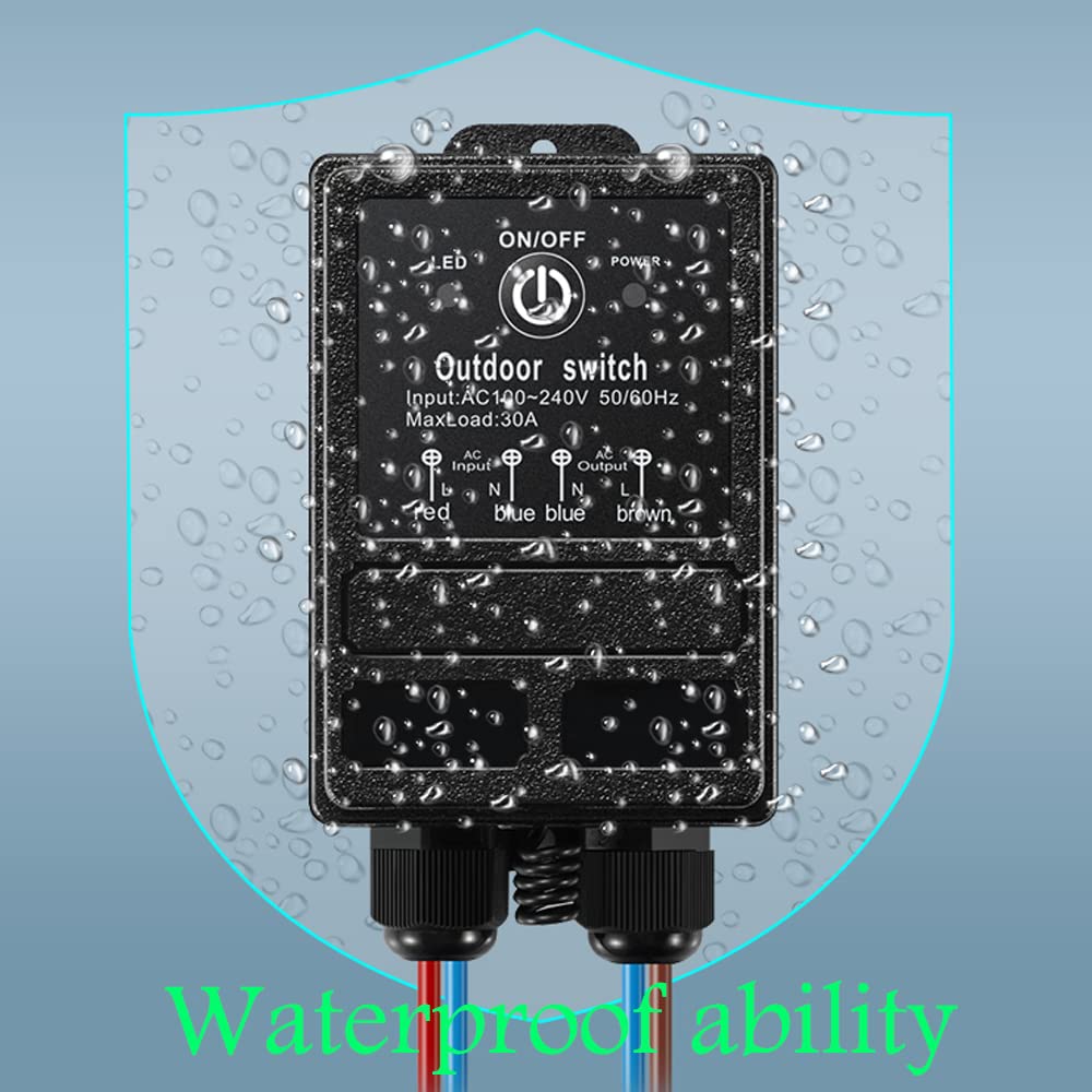 DC12V Waterproof Remote Control Relay Switch,984ft Long Range Wireless Remote Switch,DC12V/24V/48V/72V 40A Relay RF Remote On Off Switch for Outdoor Light,Garage Door