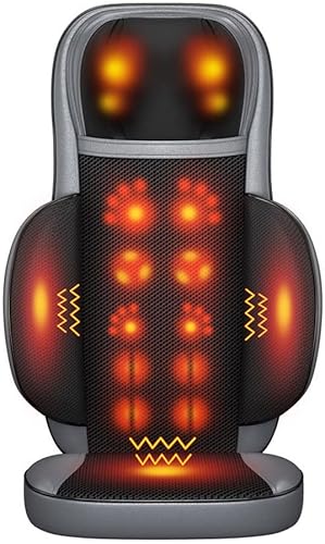 GUMRIX Shiatsu - Masajeador de cuello y espalda con calor, almohadilla de masaje de tejido profundo para espalda, cintura, alivio del dolor de