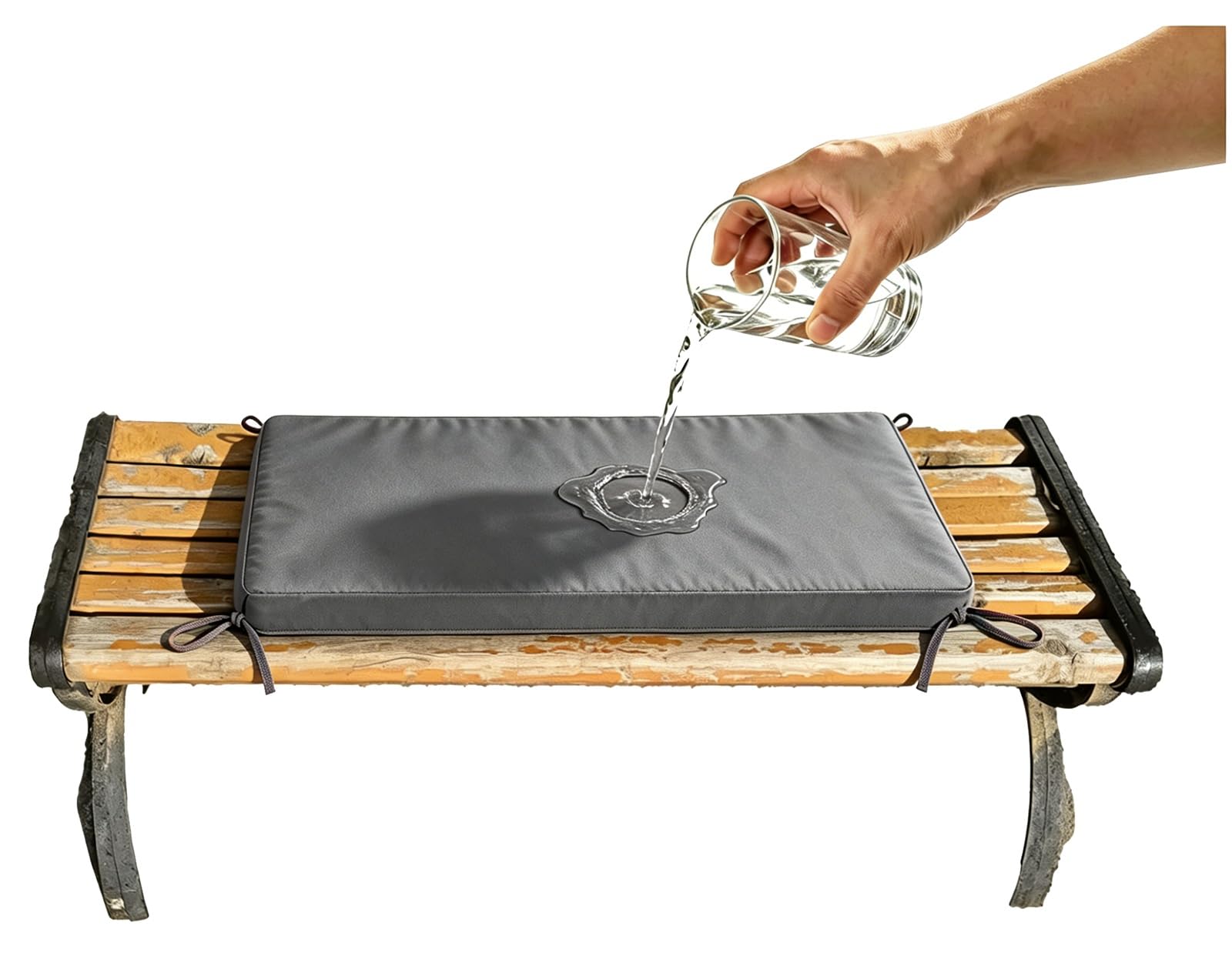 ILiemao Outdoor Swing Seat Cushions Waterproof 80% 5cm/1.9" Thick Outdoor Bench Cushion, Settee Couch Pads with Zipper Washable, Patio Swing Seat Cushion with Ties(Grey,100x30 cm 39x12 in)