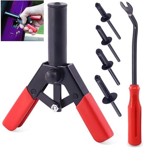 Keadic Juego rápido de 42 pistolas remachadoras de plástico viene con 40 remaches de polietileno surtidos y extractor de remaches gratis perfecto