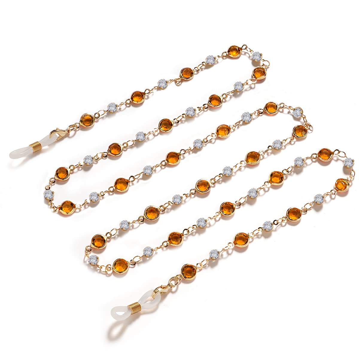 Chaîne de lunettes soleil marron : cordon, collier et sangle de retenue