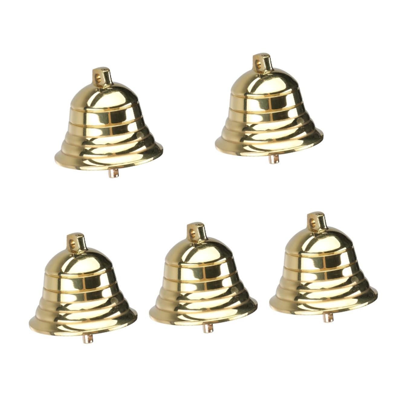 Ciieeo 5piezas Campana De Navidad De Latón Musical Adorno Colgante para Decoración Casa y Jardín Dorado