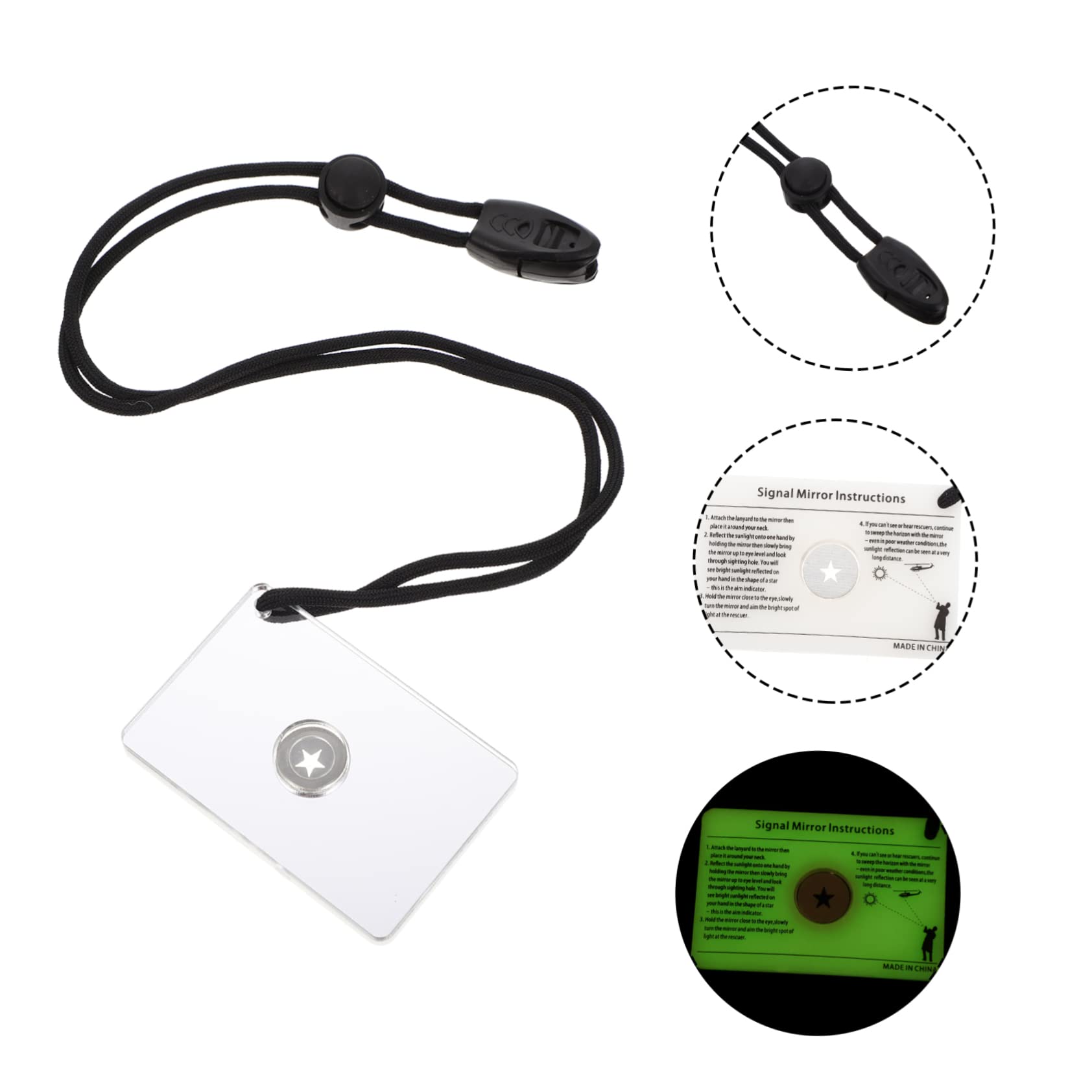 SUPVOX Espejo de señales Linterna de Camping Recargable señalización Partidos Ligero Iluminado Caza caceria señ de Supervivencia Aire artilugio para Acampar Acrílico