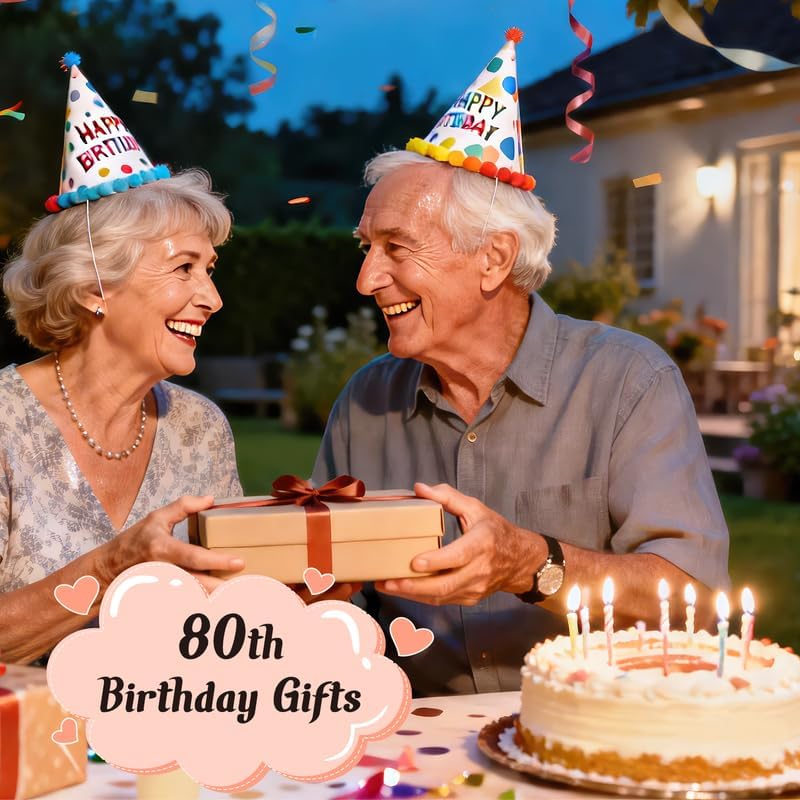 Vista 6 de Regalos de cumpleaños número 80 para mujeres y hombres, tabla de cortar de regalo de cumpleaños de 80 años para ella y él, decoraciones