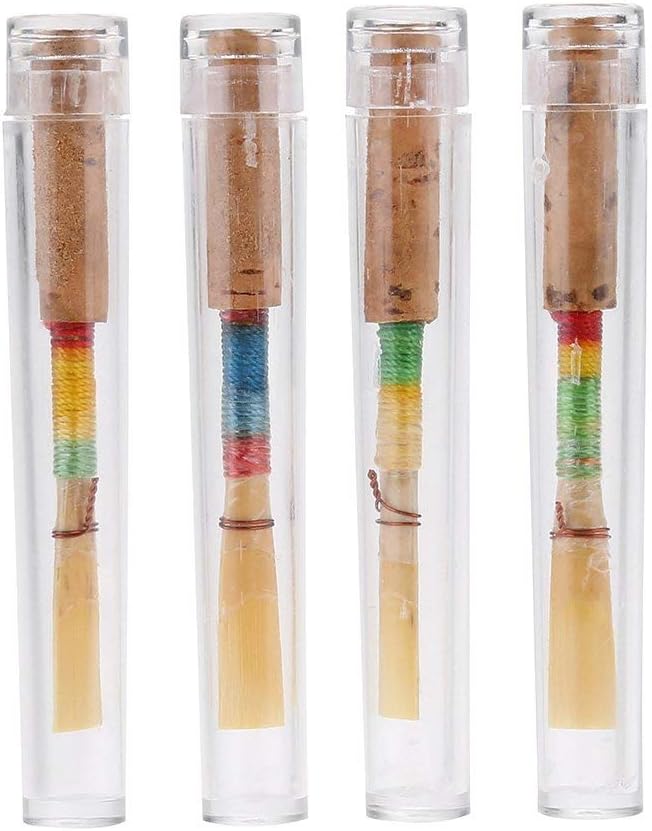 4Pcs Strength Soft Handmade Oboe Reeds Wind Instrument Replacement Parts with Plastic Box