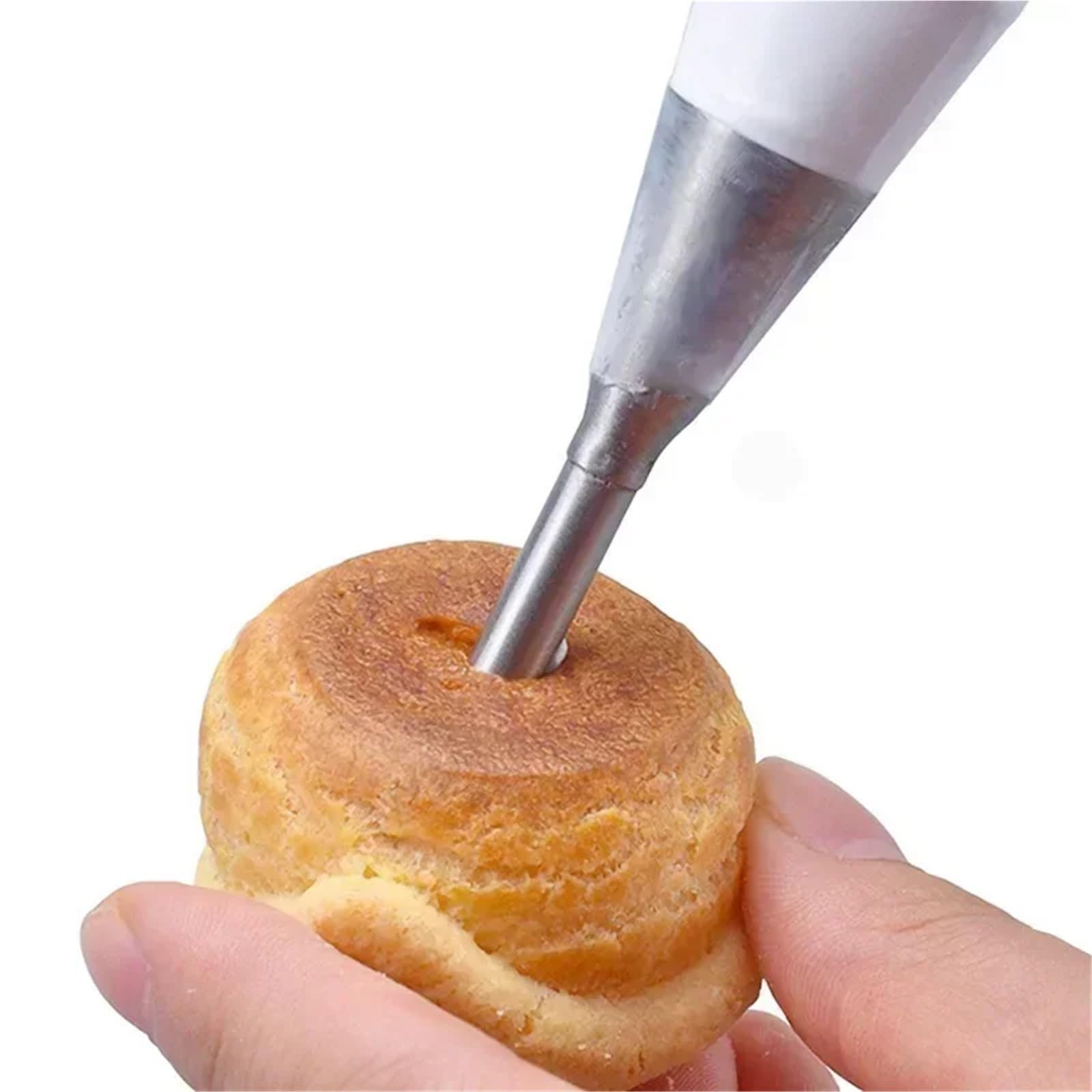 Boquilla for repostería de crema acero inoxidable | Boquilla for crema de acero inoxidable plateada de varios tamaños: for pastelería(Style4)