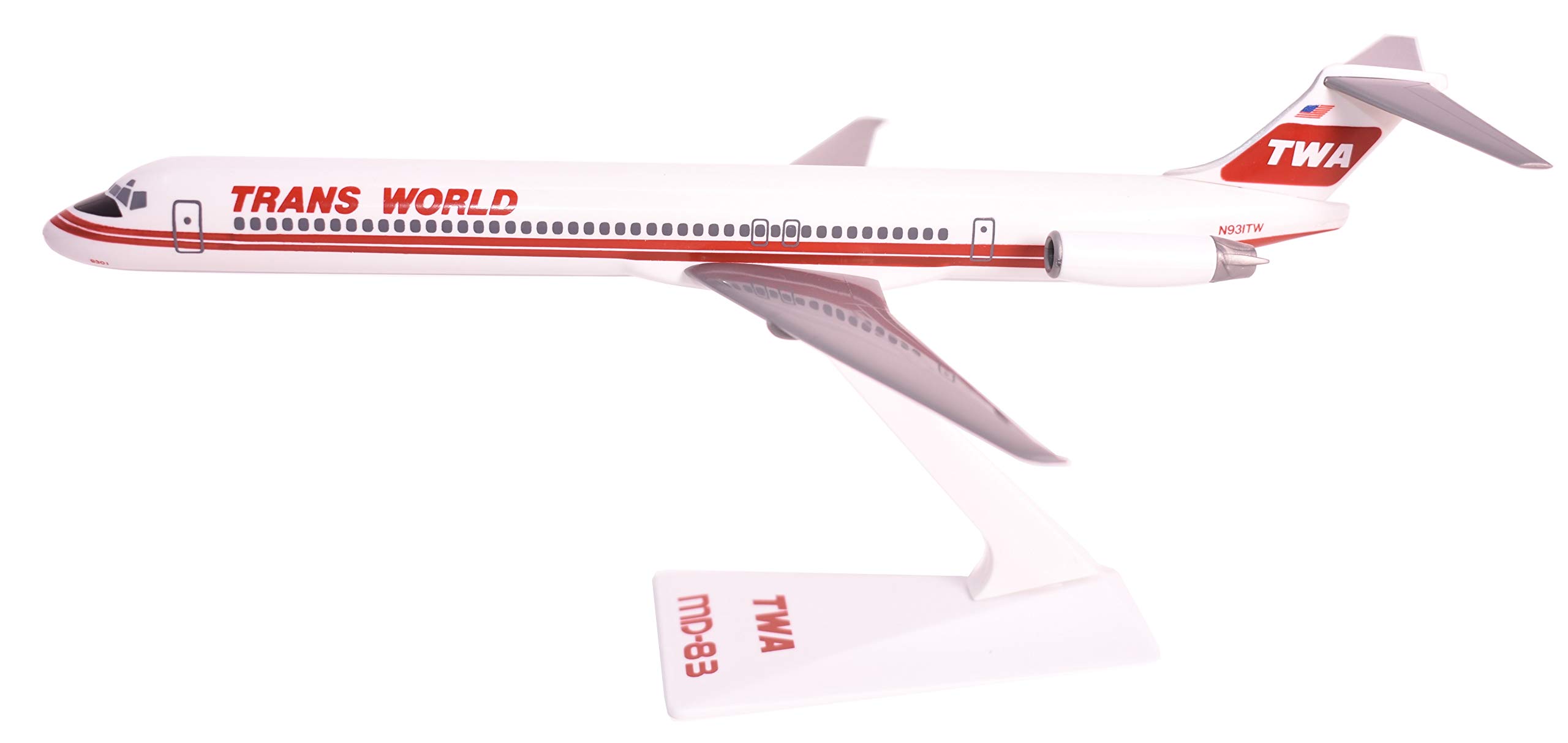 Flight Miniatures TWA Trans World Airlines 1974 McDonnell Doug MD-83 1:200 Scale