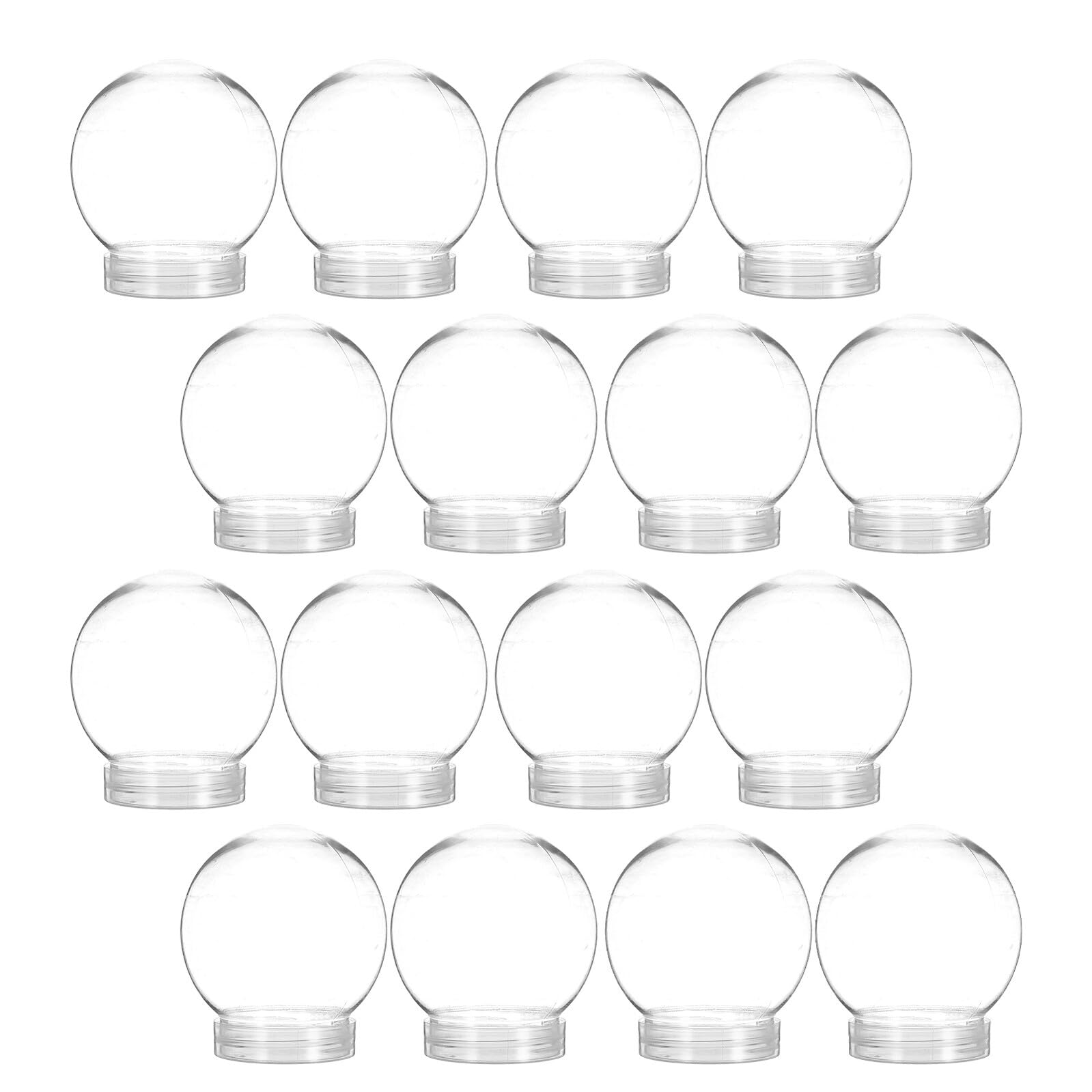 Sewroro Bolas de Nieve Transparentes de Plástico para Manualidades DIY 20 Unidades de 270 Ml con Tapa de Rosca Diámetro 52 MM Altura 88 MM Ideales para Decoración Navideña Bodas de