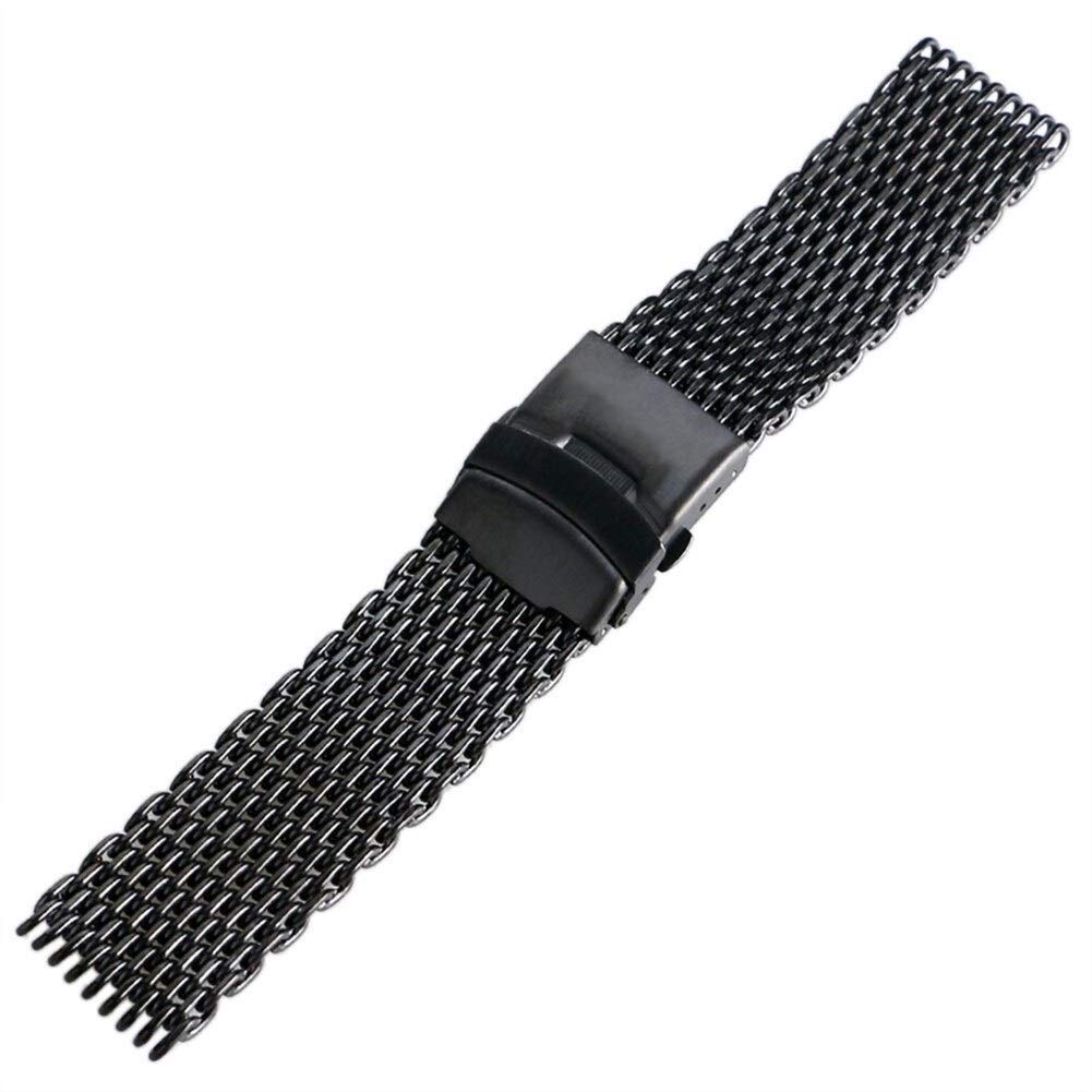 Uhrenarmband 18 mm, 20 mm, 22 mm, 24 mm, Edelstahl, Schwarz/Silber/Gold, Netzgewebe, ausgezeichnete Qualität, Armband für Armbanduhren + 2 Federstege
