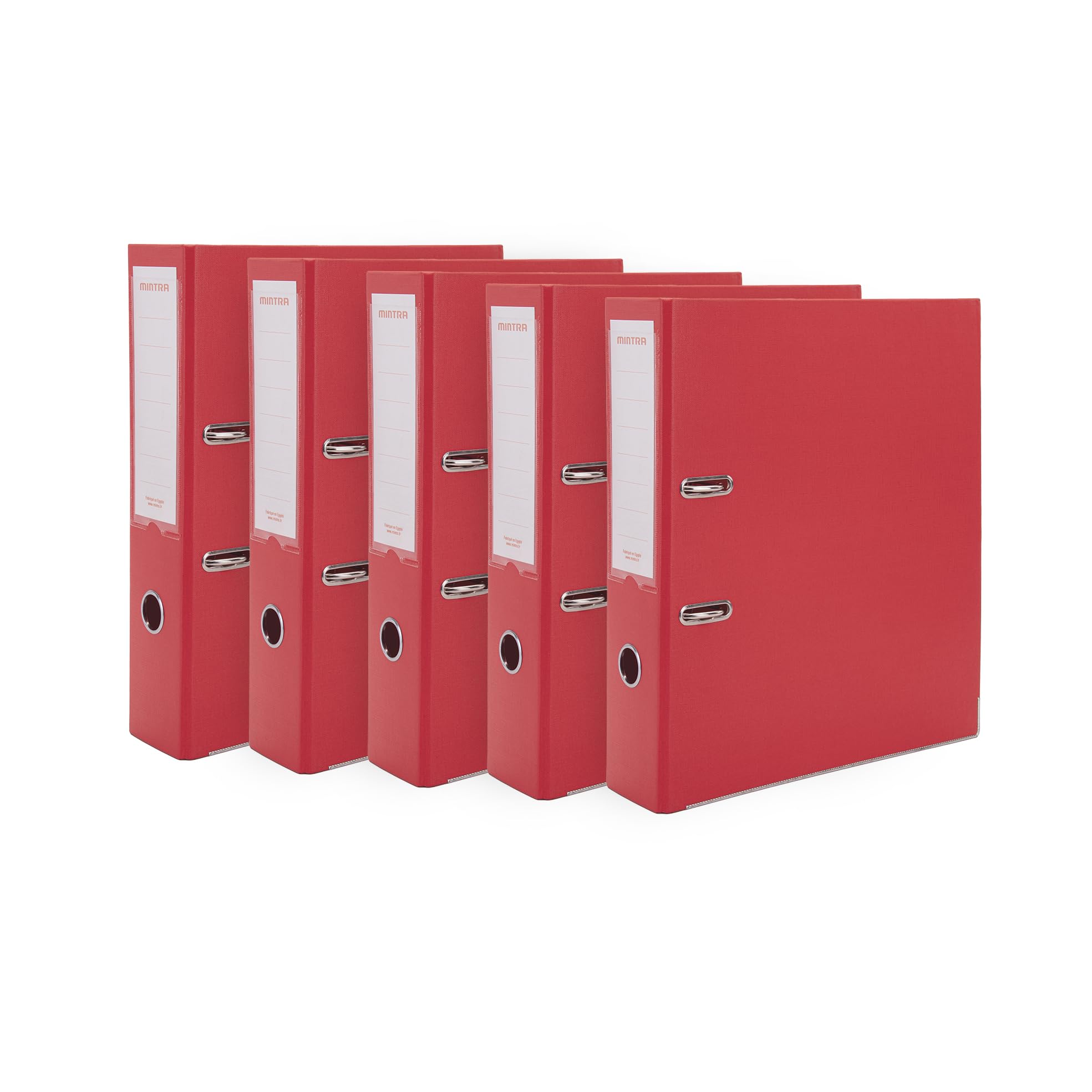 Mintra Premium Polypropylene Lever Arch File (Red, 75MM) (Pack of 5)