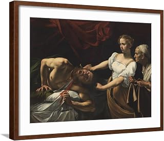 Art.com Wall Art Print Judith Beheading Holofernes on Brown Frame by Caravaggio, 29" x 23"