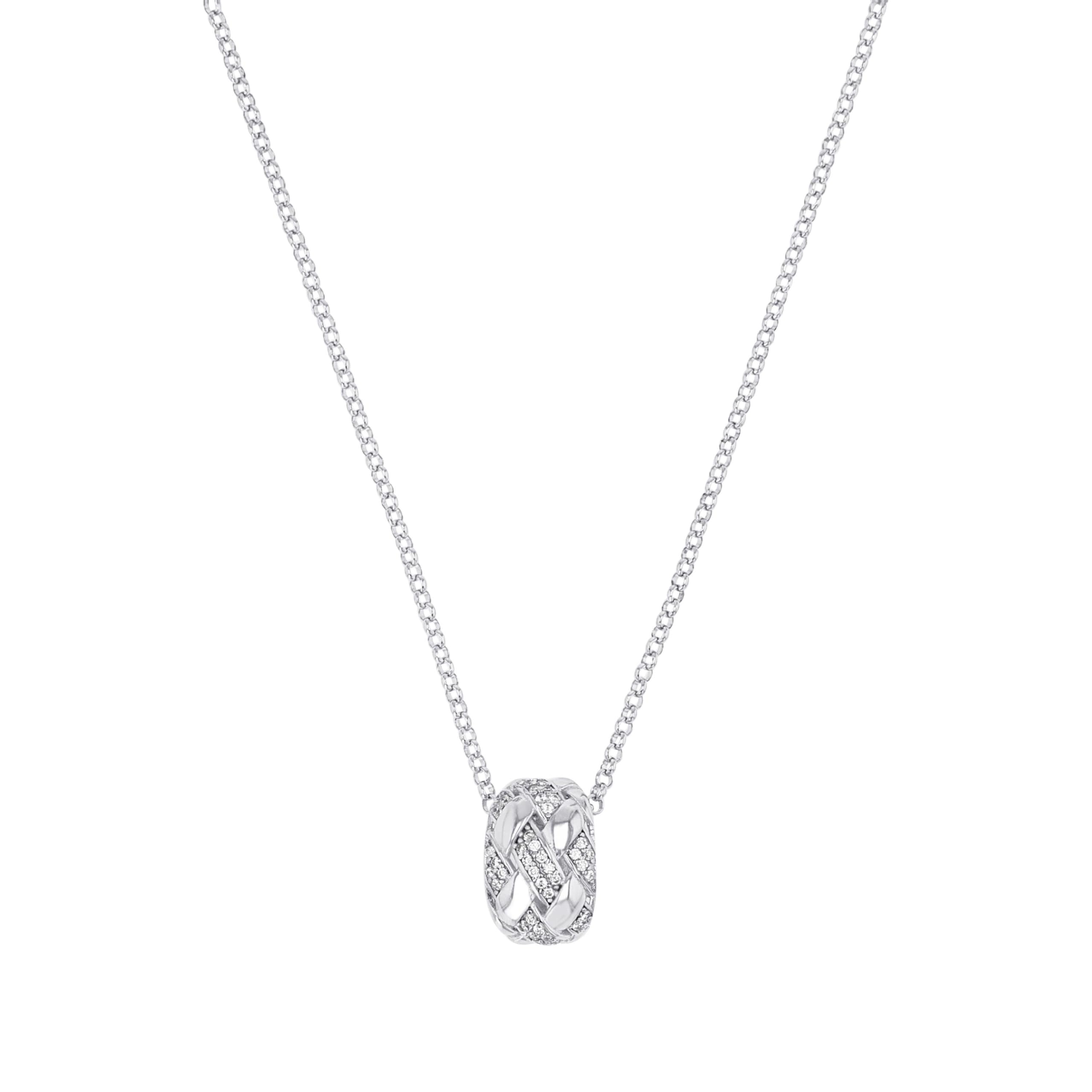 JOOP! Kette mit Anhänger – Silber 925, Zirkonia, 42+3 cm