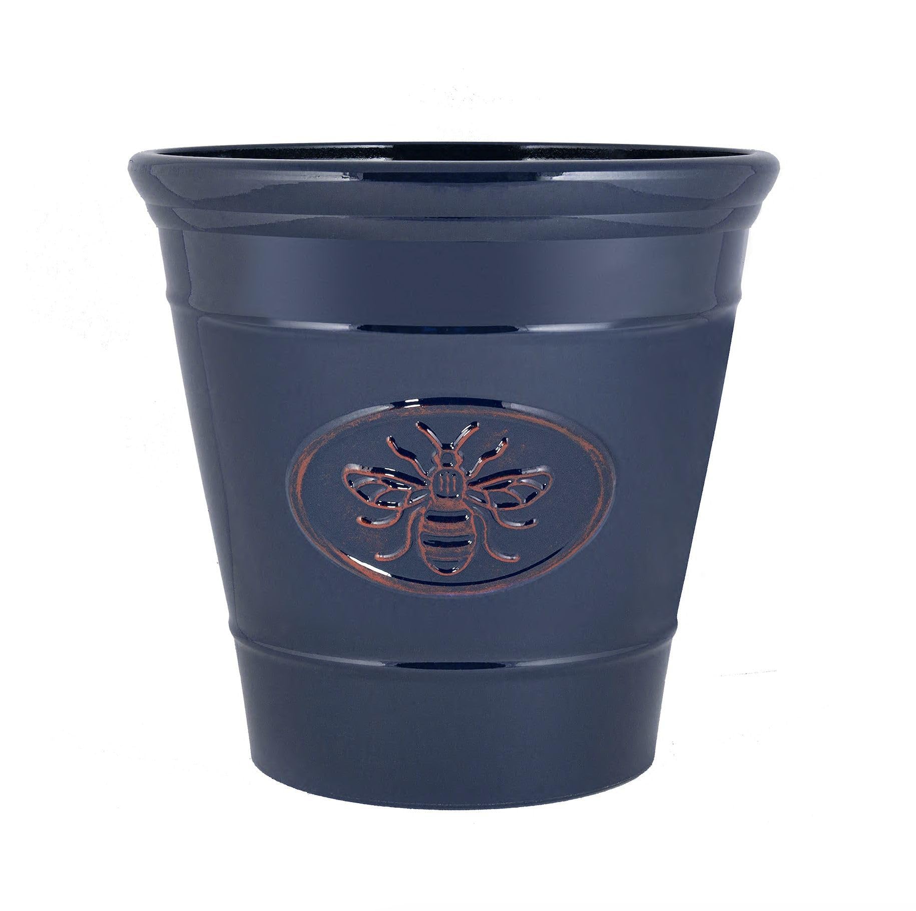 Muddy Hands Dark Blue Decorative Plastic Bee Planter Outdoor Garden Flower Herb Tree Plant Pot (, 6 Litre)