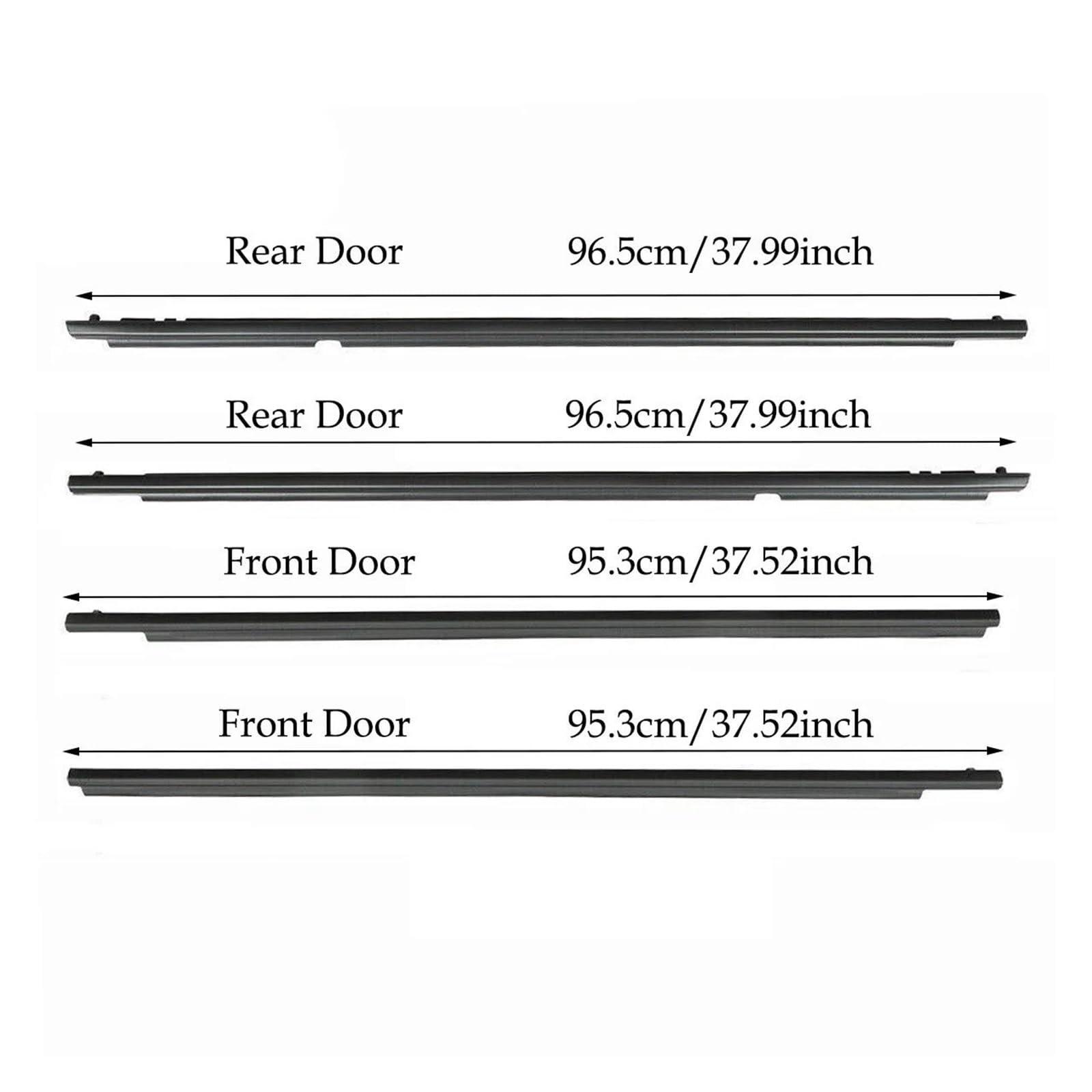 4 Burletes Goma Para Ventana Exterior De Coche Para Toyota Para Corolla 2009-2012 Tira Sellado A Presión Impermeable Sellos Ventanas Automóviles(Chrome)