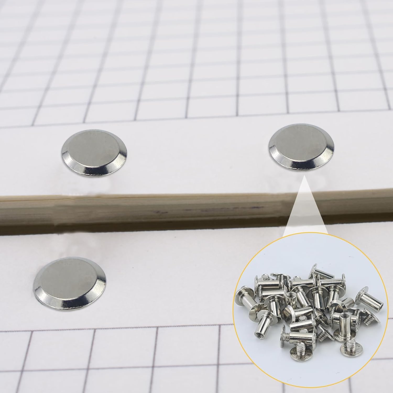 Chicago, 60 pezzi, M2 x 4 mm, viti a rivetto in acciaio inox, viti per rilegatura, pali per pelle fai da te, mobili, borse decorative e altro ancora