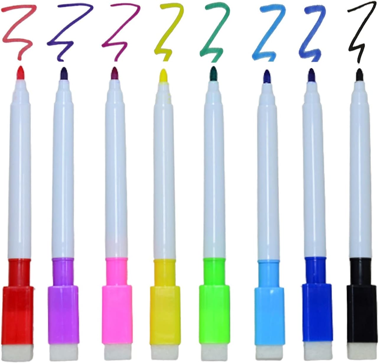 8 Canetas Coloridas para Quadro Branco com Apagador e Imã Cor:Colorido