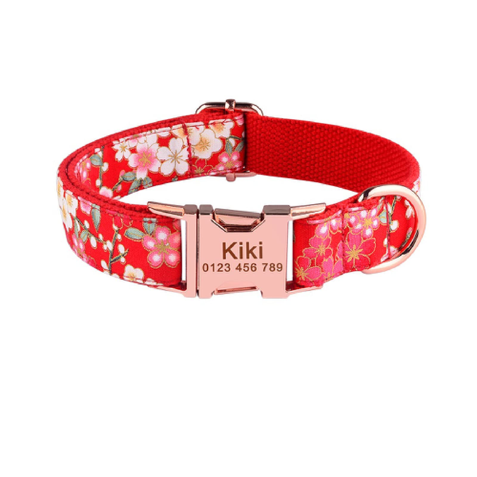 Collier chien personnalisé gravé nylon réglable pour chiot