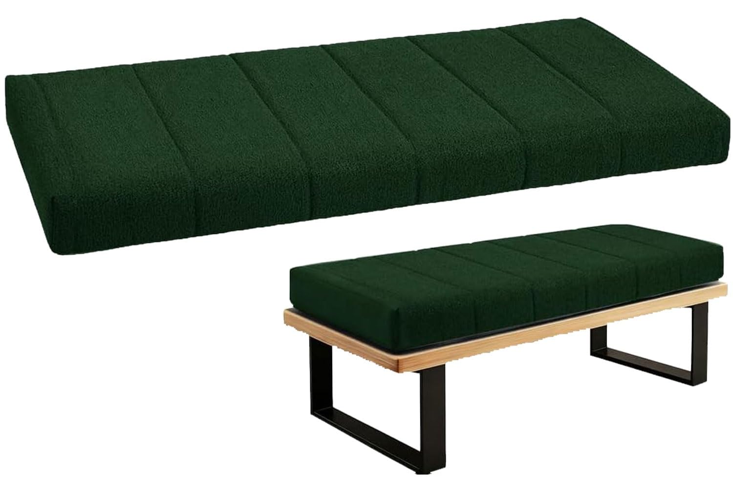 Outdoor/Indoor Bench Cushion - 120/150/80/90/130/180/100 cm 2/3 seater Non-Slip Seat Pad for Bay Windows, Long Chairs, Dining benches, Swings, Sofas & Porch Furniture with Zipper(Y12,25x120x4cm)