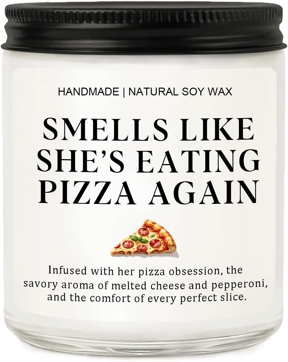 Pizza Gifts for Women Men, Pizza Themed Gifts, Soy Candle 7oz