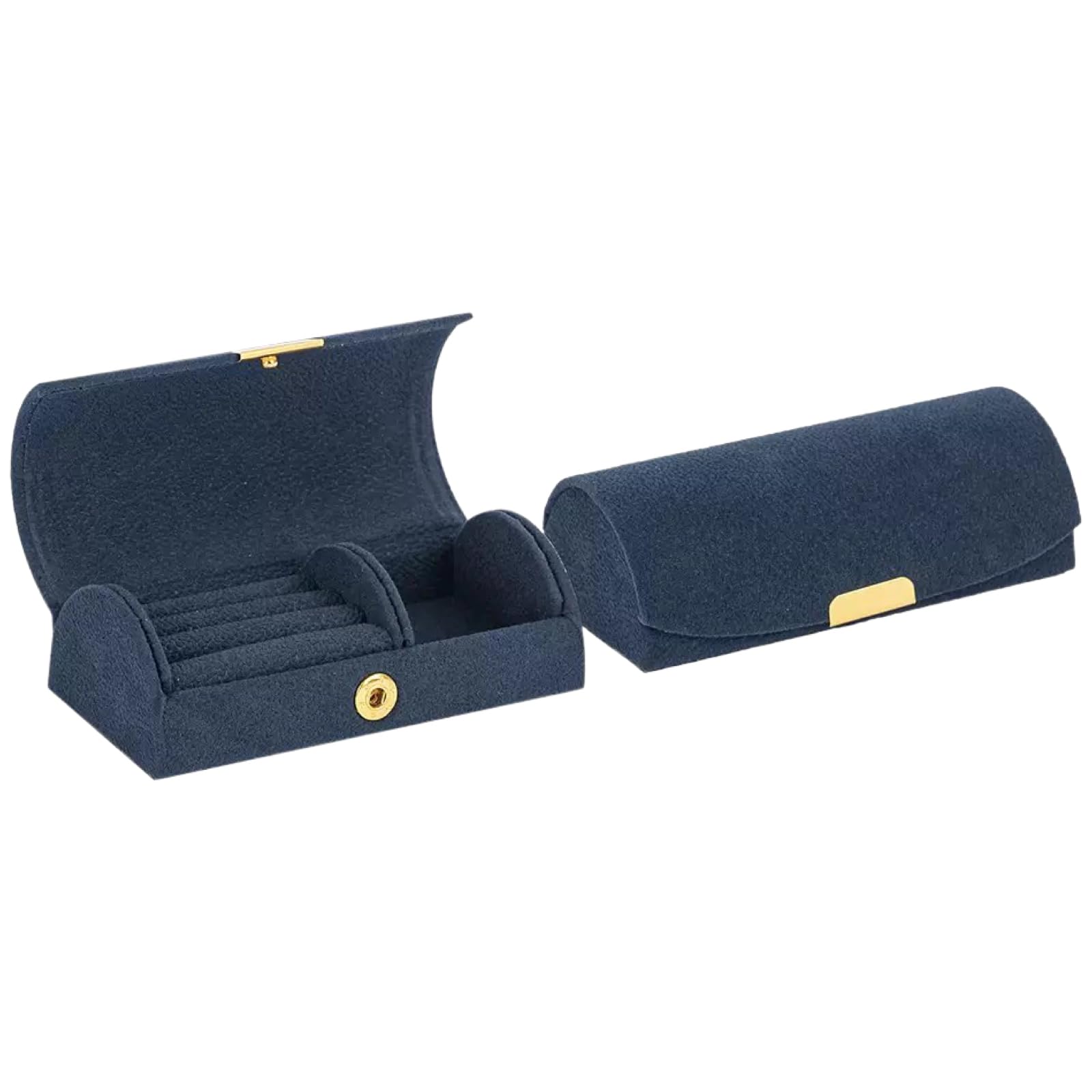 Ypkia Schmuckkästchen Klein Samt Reise Schmuckschatulle für Ringe Ohrringe Jewelry Schmuckaufbewahrung Schmuckbox für Mädchen Damen (Dunkelblau)