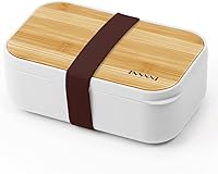 Vista 10 de Lonchera Bento Box para adultos, 2 recipientes apilables, 68 onzas, tapa de bambú natural, apta para microondas, apta para lavavajillas, sin BPA