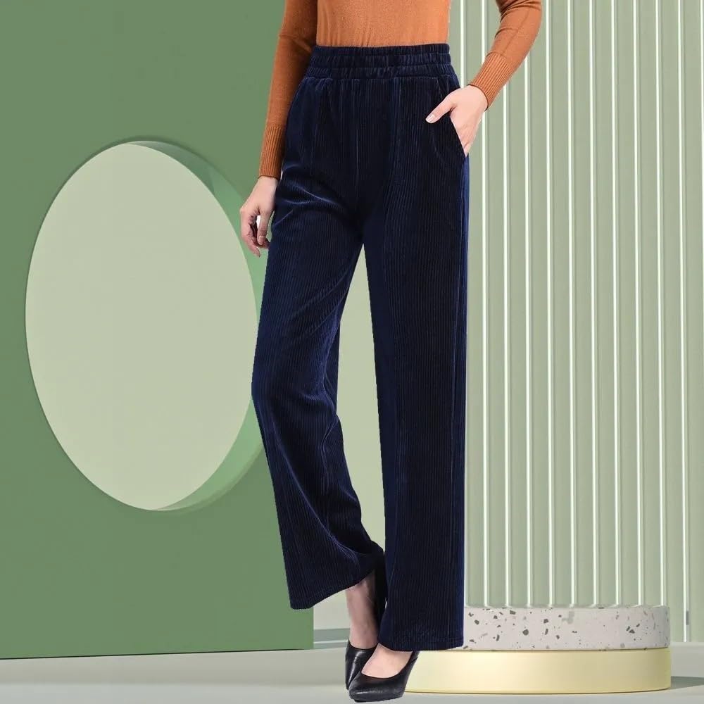 Alaster Queen Pantaloni a corda da donna, pantaloni elasticizzati in vita, abbigliamento da strada casual da donna, beige., S