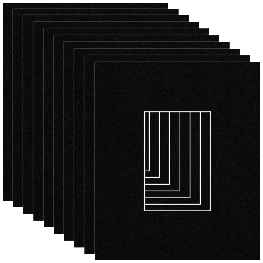 Procut Global 12x10" Black Picture Mounts Board to Fit 6x4" Aperture Size - Photo Mount Card Ideal for Prints, Artwork, Crafts & Certificates - Sizes & Colors Available - Pack of 10 โ image 1