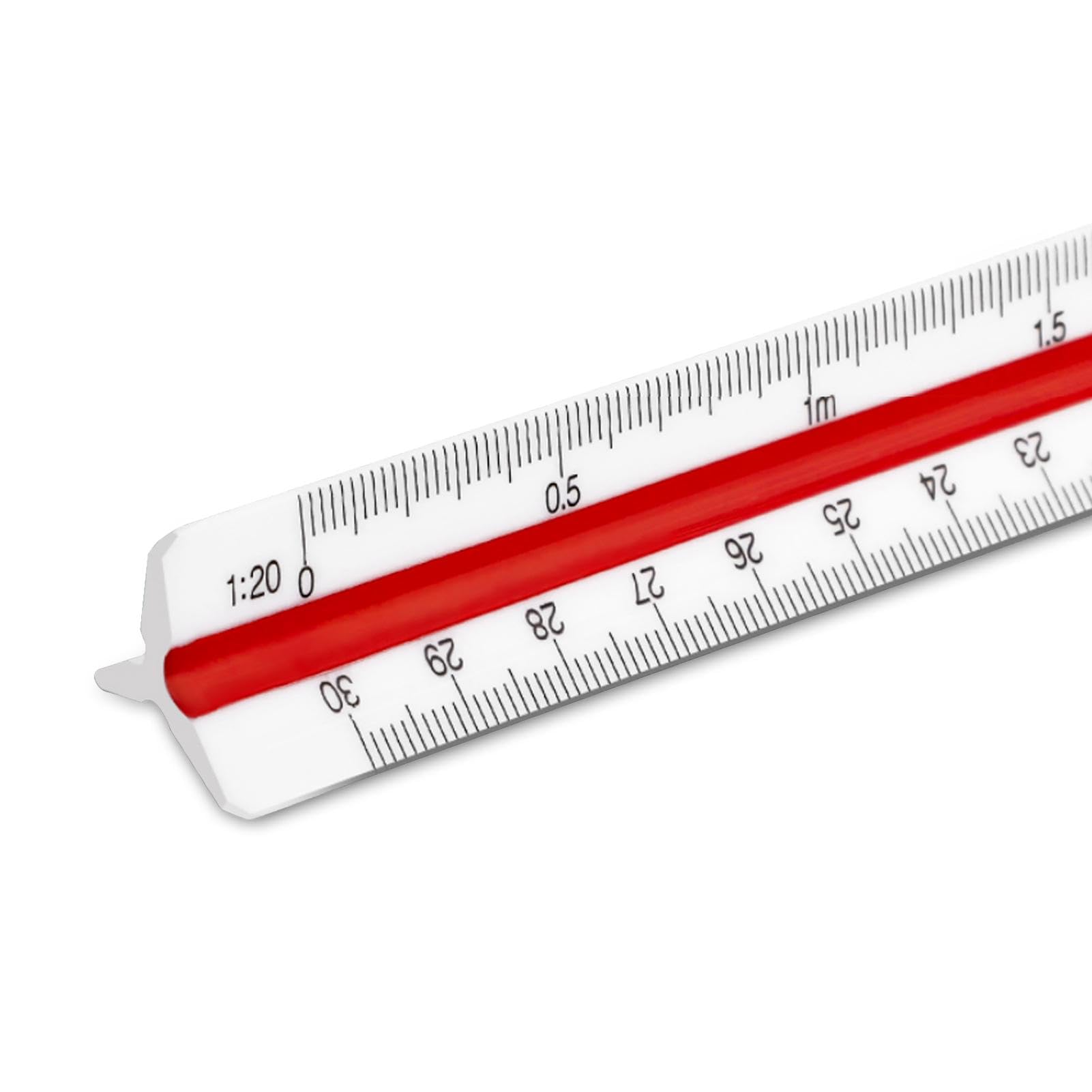 Architectural Triangular Scale Ruler - 30cm Metric Scale 1:20, 1:25, 1:50, 1:75, 1:100, 1:125 for Professional Use