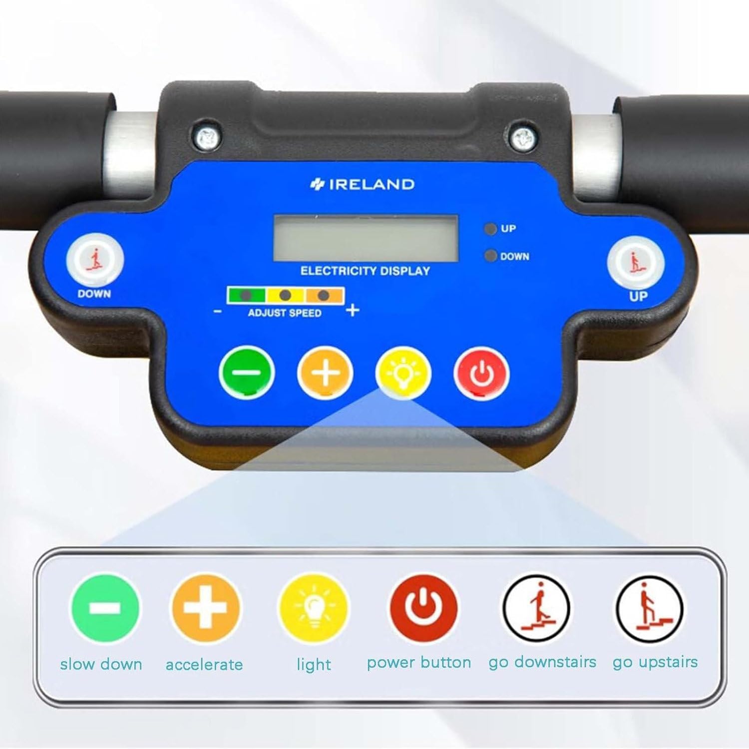 Qiang 120W Fauteuil Roulant électrique pour Monter Escaliers,Machine Intelligente pour Monter Et Descendre Escaliers,pour Monter Escaliers Personnes âgées Handicapées