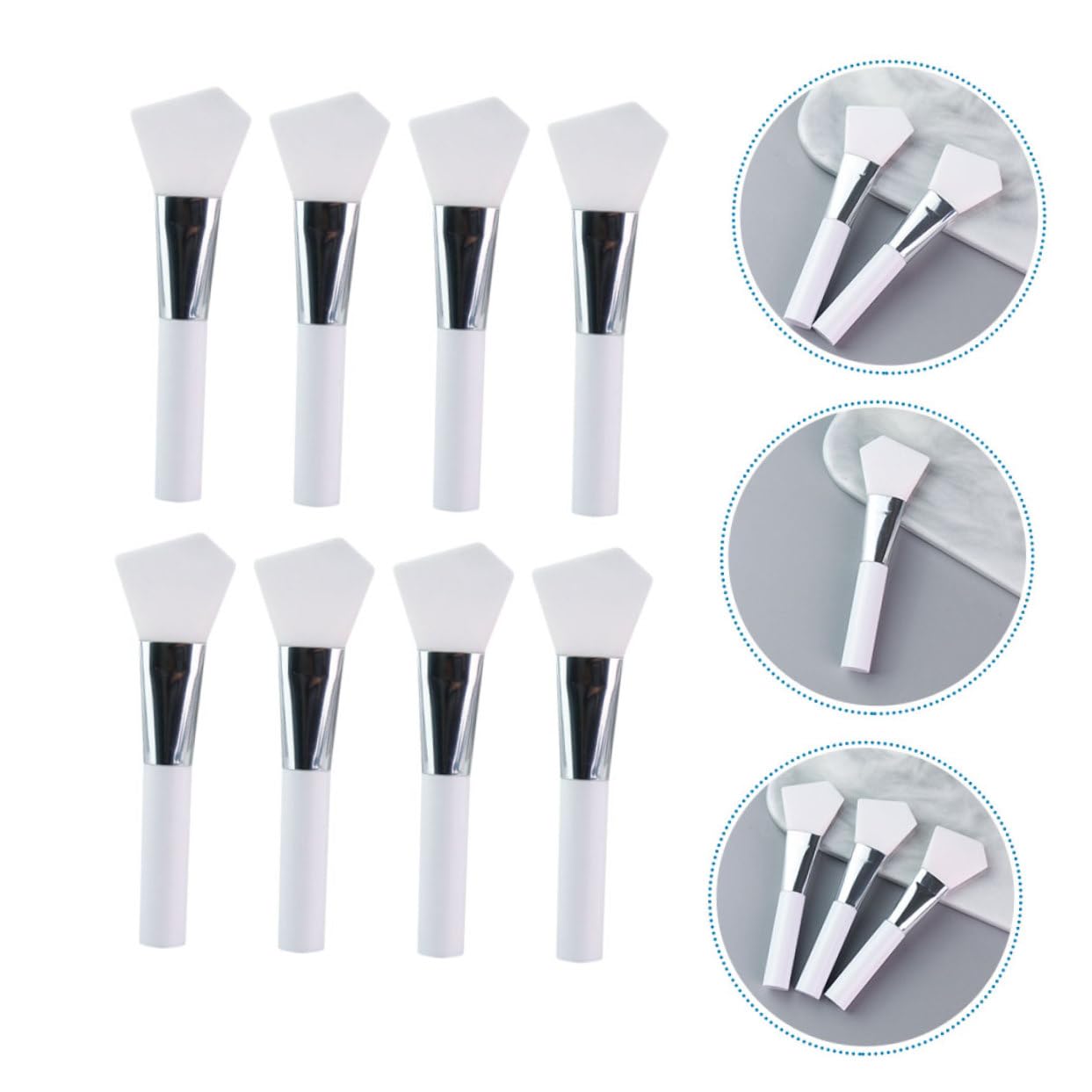 Ipetboom 24pièces Pinceaux Silicone Pour Masques Faciaux Outils Cosmétiques Pratiques Pour Application De Soins De Peau