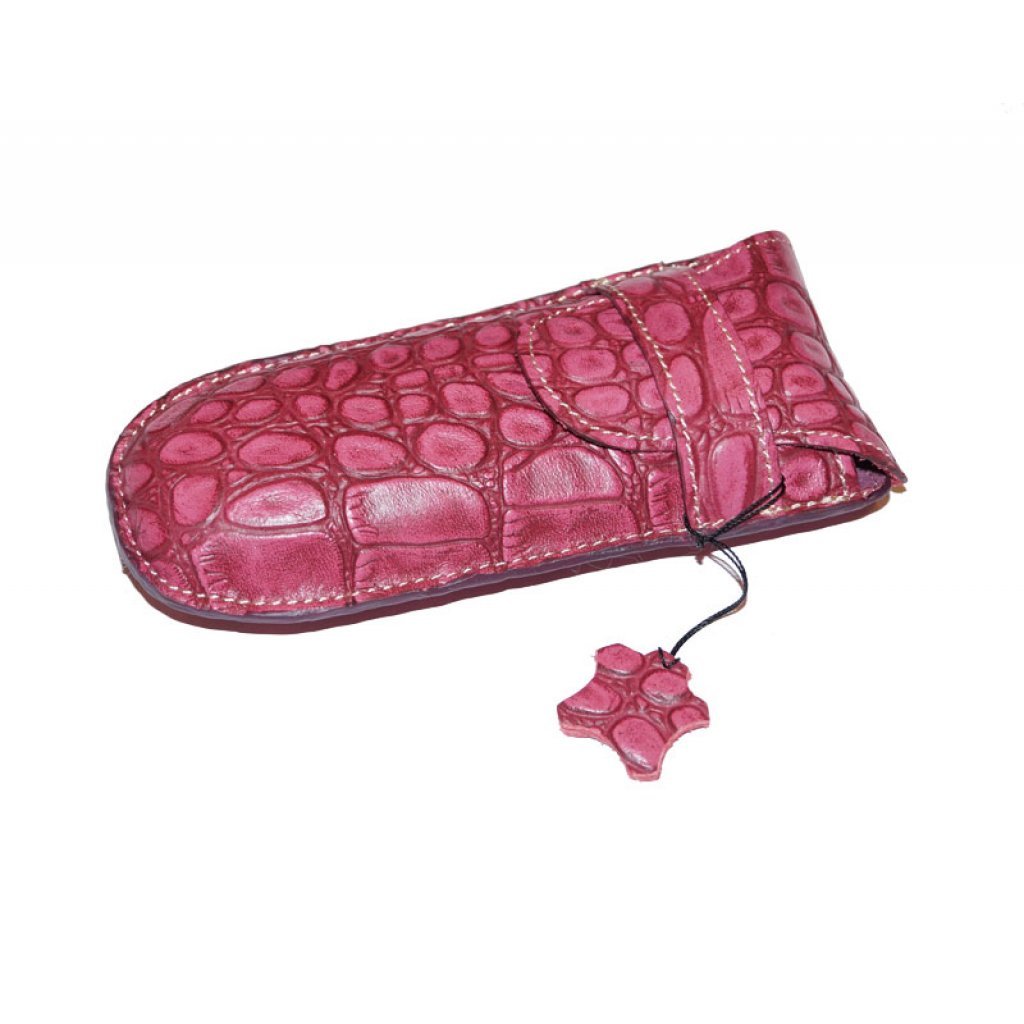 Desconocido 'Elegante funda con Solapa LINA en color baya – Piel Auténtica – Funda para gafas
