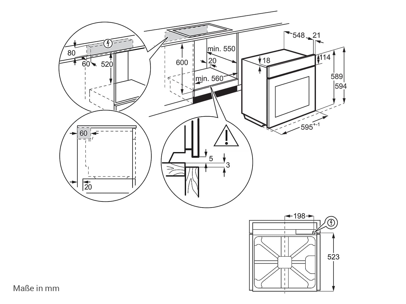 AEG Set Backofen BP1100B + Induktionskochfeld OIK85M00XB