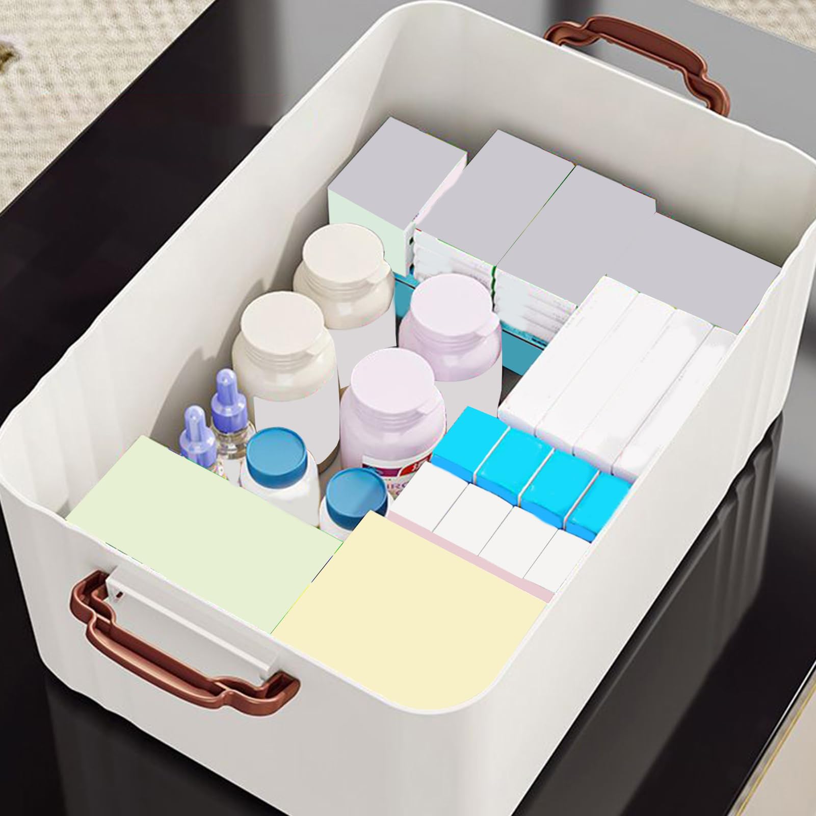 Scatola Medica Di Sicurezza Per La Famiglia Trasparenti Con Grande Capacità | Portaoggetti Organizer Contenitore con organizer giornaliero impilabile portatile per casa e viaggio