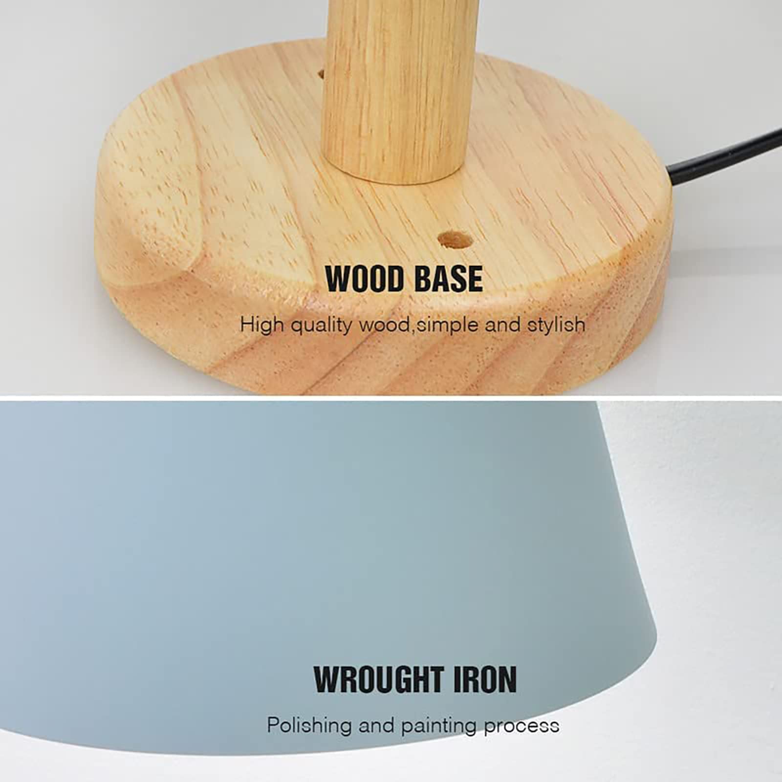 Lampada Da Parete Con Interruttore A Fune Rotazione Libera Di 350° Lampada Da Comodino Macaron Vintage Moderna E27 Lampada Da Parete In Legno Adatto Per Soggiorno E Camera Da Letto（Cenere）